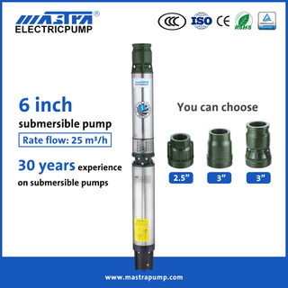Bomba sumergible eléctrica Mastra de 6 pulgadas R150-fs Bomba de agua sumergible de pozo profundo