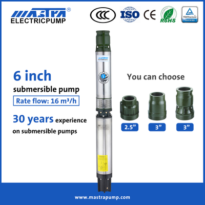 Proveedores de bombas de agua de pozo sumergibles Mastra de 6 pulgadas R150-CS Bomba de pozo sumergible de 15 hp
