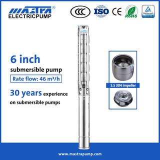 Lista de precios de la bomba de agua sumergible de acero inoxidable Mastra de 6 pulgadas Bombas sumergibles de acero inoxidable 6SP