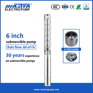 Bomba de pozo sumergible de acero inoxidable de 6 pulgadas Mastra 6SP bombas de agua sumergibles de pozo profundo